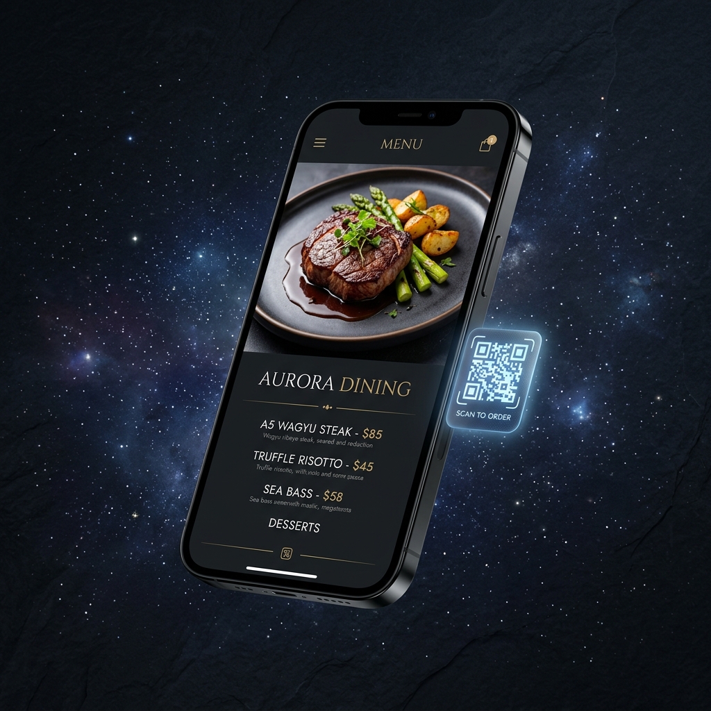 Menu Phone 3D Mockup